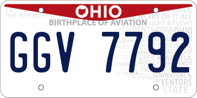 OH license plate GGV7792