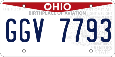 OH license plate GGV7793