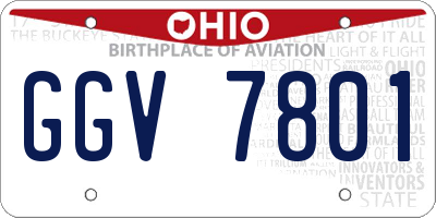 OH license plate GGV7801