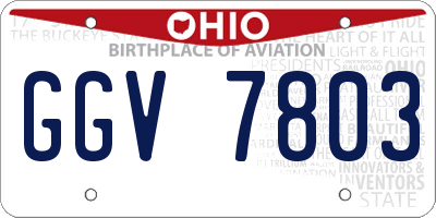 OH license plate GGV7803