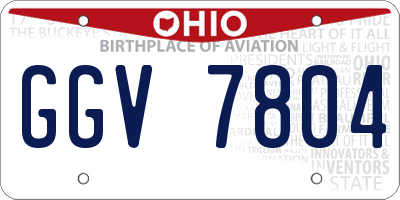 OH license plate GGV7804