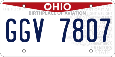 OH license plate GGV7807