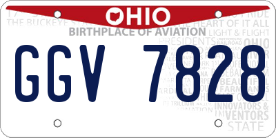 OH license plate GGV7828