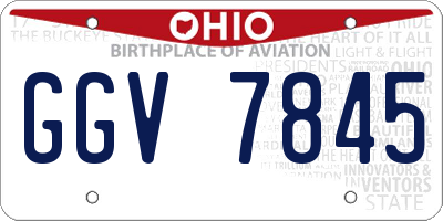 OH license plate GGV7845