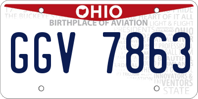 OH license plate GGV7863
