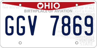 OH license plate GGV7869
