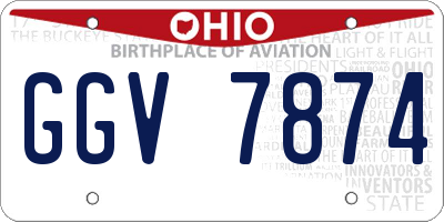 OH license plate GGV7874