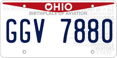 OH license plate GGV7880