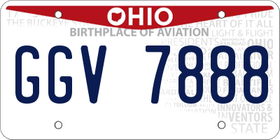 OH license plate GGV7888