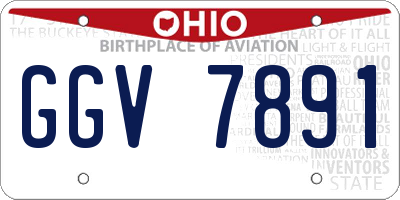 OH license plate GGV7891