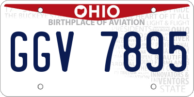 OH license plate GGV7895