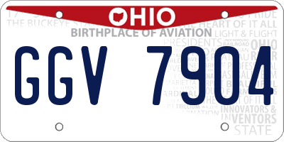 OH license plate GGV7904