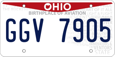 OH license plate GGV7905