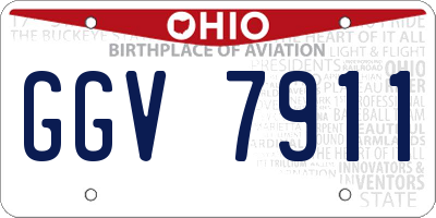 OH license plate GGV7911