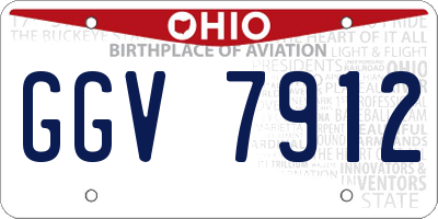 OH license plate GGV7912