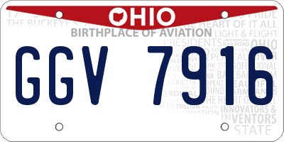 OH license plate GGV7916