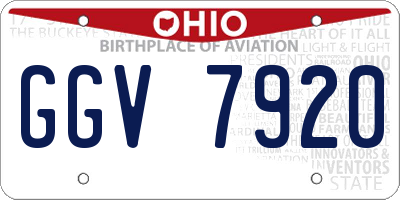 OH license plate GGV7920