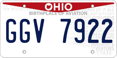 OH license plate GGV7922