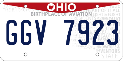 OH license plate GGV7923