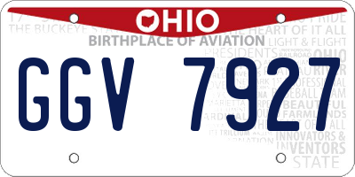 OH license plate GGV7927