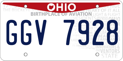 OH license plate GGV7928