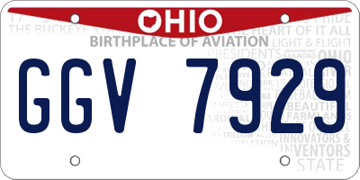 OH license plate GGV7929