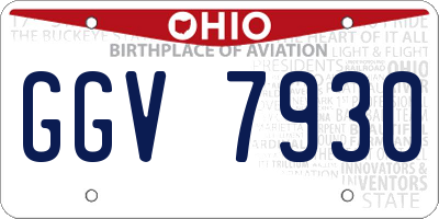 OH license plate GGV7930