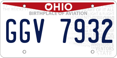 OH license plate GGV7932