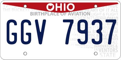 OH license plate GGV7937