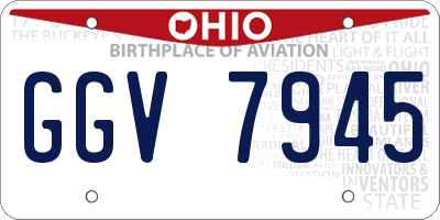OH license plate GGV7945