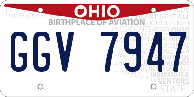 OH license plate GGV7947