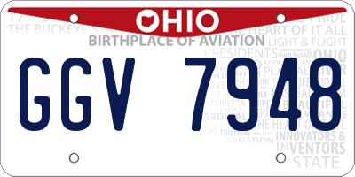 OH license plate GGV7948