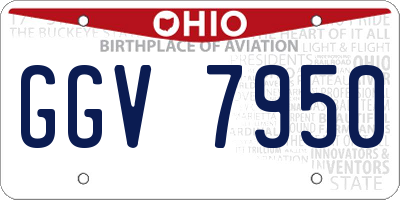OH license plate GGV7950