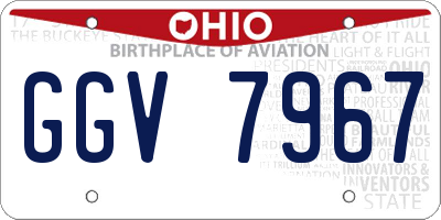 OH license plate GGV7967