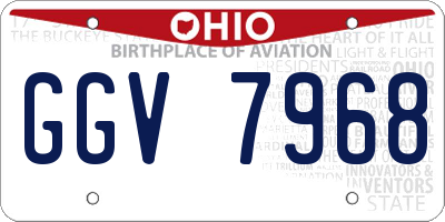 OH license plate GGV7968