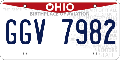 OH license plate GGV7982