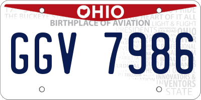 OH license plate GGV7986