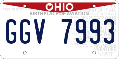 OH license plate GGV7993