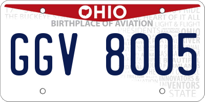 OH license plate GGV8005