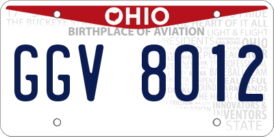 OH license plate GGV8012