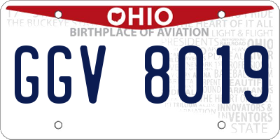 OH license plate GGV8019