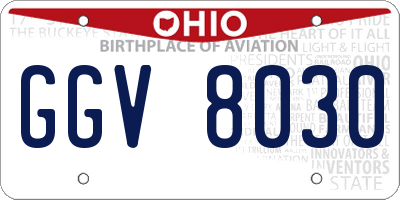 OH license plate GGV8030