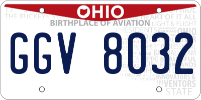 OH license plate GGV8032