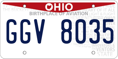OH license plate GGV8035