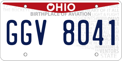 OH license plate GGV8041