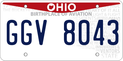 OH license plate GGV8043