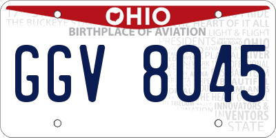 OH license plate GGV8045