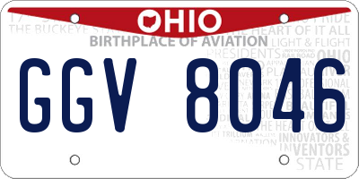 OH license plate GGV8046