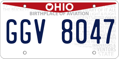 OH license plate GGV8047