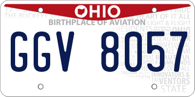 OH license plate GGV8057